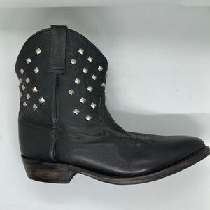 Miz Mooz boots Chavita style black leather studded Bikercore size 11